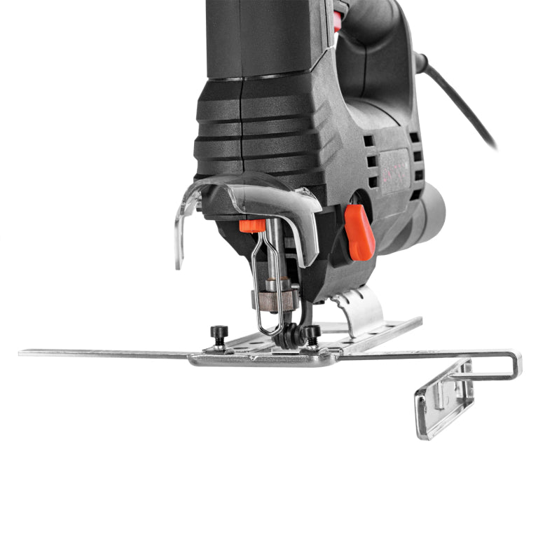 Sierra de Calar Eléctrica Dnipro-M JS-65LX – Potencia 650W, Sistema de Cambio Rápido Quick Lock, Acción Pendular de 4 Etapas, Capacidad de Corte 65mm en Madera y Soplador de Polvo