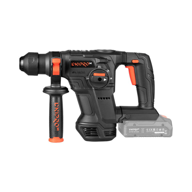 Kit Martillo Perforador a Batería Dnipro-M DHR-203 BCX Brushless (SDS+, 4 Joules) + Batería Li-Ion 4.0 Ah BP-240 + Cargador Rápido 3A FC-230