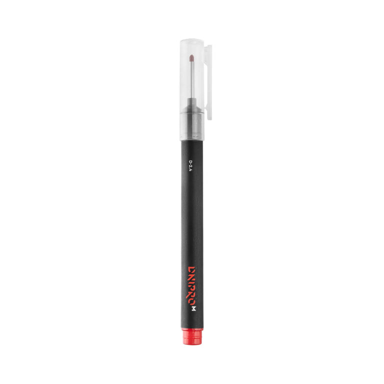 Rotulador de Obra para Agujeros Profundos Dnipro-M B-24 – Color Rojo, Punta Larga de Metal de 30 mm