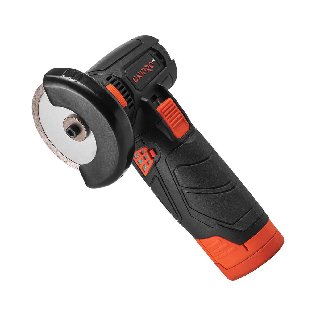 Mini Amoladora Angular a Batería Dnipro-M CG-12BC Ultra 12V – Kit Profesional con Motor Brushless, Disco de 76 mm, Batería 2Ah y Cargador Rápido
