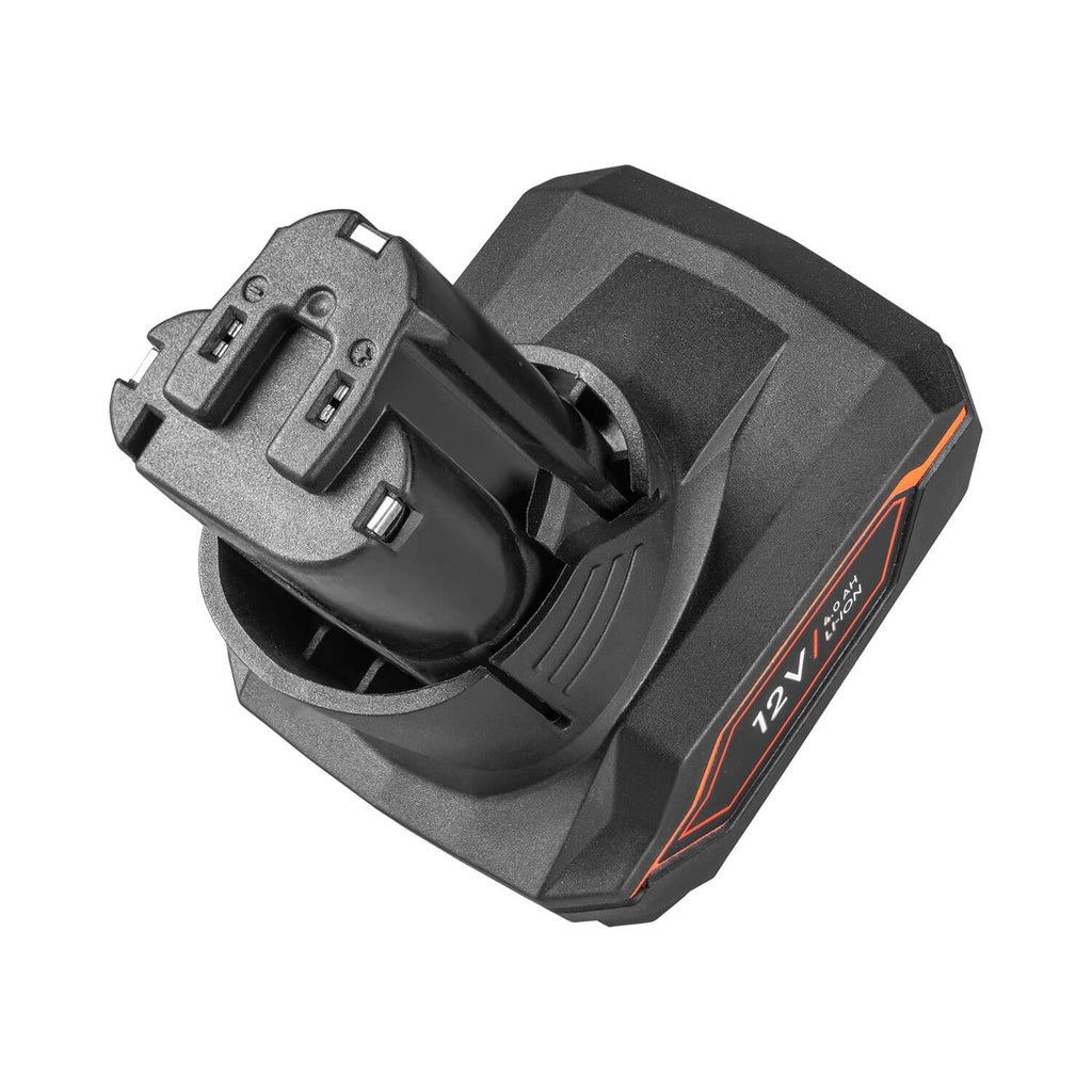 Batería de Litio Dnipro-M BP-125 12V (4 Ah) – Alta Autonomía y Base Plana de Soporte para Herramientas de la Gama 12V