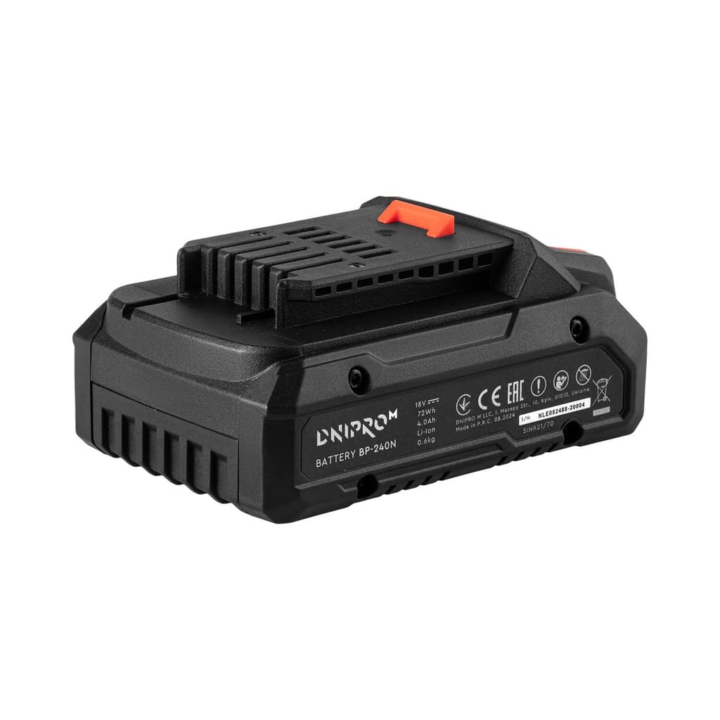 Batería de Litio Dnipro-M BP-240N 20V (4 Ah) – Versión Compacta Ultra-Ligera con Celdas Premium Samsung