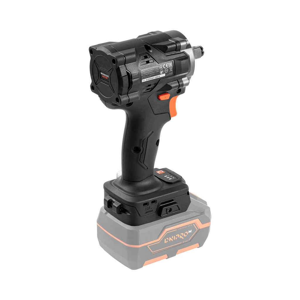 Llave de Impacto a Batería Dnipro-M DTW-201BC Compact 20V – Kit Profesional con Motor Brushless, Par de 350 Nm, Batería 4Ah y Cargador Rápido