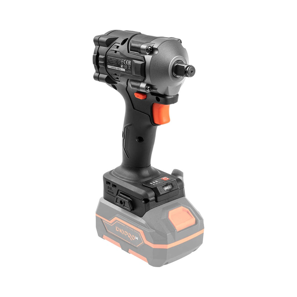 Llave de Impacto a Batería Dnipro-M DTW-201BC Compact 20V – Kit Profesional con Motor Brushless, Par de 350 Nm, Batería 4Ah y Cargador Rápido