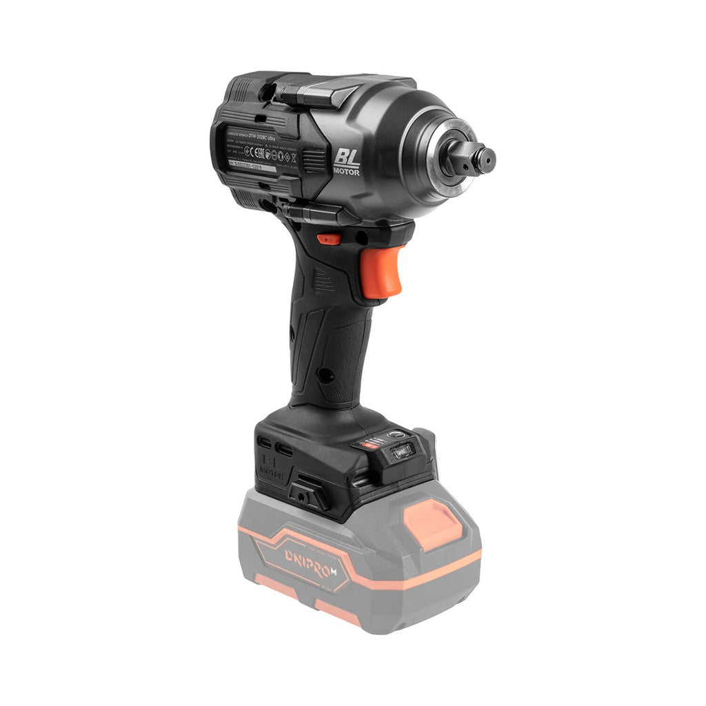 Llave de Impacto a Batería Dnipro-M DTW-202BC Ultra 20V – Kit Profesional Alto Par con Motor Brushless, 600 Nm, Batería 4Ah y Cargador Rápido