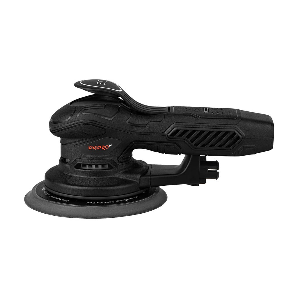 Lijadora Excéntrica Rotorbital Dnipro-M PE-35 RX 350W – Motor Brushless Profesional, Órbita de 5 mm, Plato de 150 mm, Regulador con Memoria y Cable de 5 m